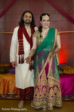 Indian couple during mehndi party Indian couple during mehndi party