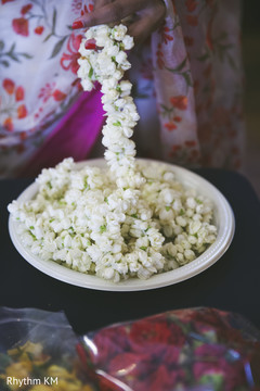 Garland of jasmine flowers Garland of jasmine flowers