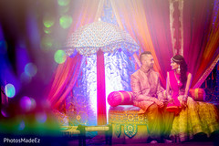 Indian bride and groom on sangeet night. Indian bride and groom on sangeet night.