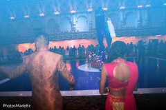 Indian bride and groom at their sangeet night. Indian bride and groom at their sangeet night.