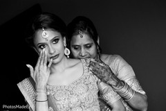 Beautiful black and white shot of indian bride getting ready. Beautiful black and white shot of indian bride getting ready.