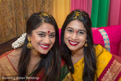 Lovely girls during sangeet sangeet,maharani,yellow sari
