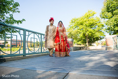 Indian bride and groom outdoor portrait. Indian bride and groom outdoor portrait.