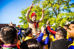 Indian groom carried by groomsmen. Indian groom carried by groomsmen.
