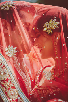 Indian Bride and Groom Wedding Day Portrait Indian Bride and Groom Wedding Day Portrait