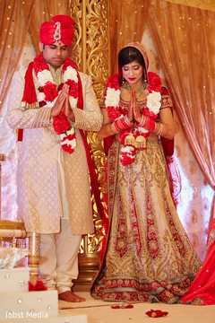 Indian Bride and Groom Wedding Day Portrait Indian Bride and Groom Wedding Day Portrait