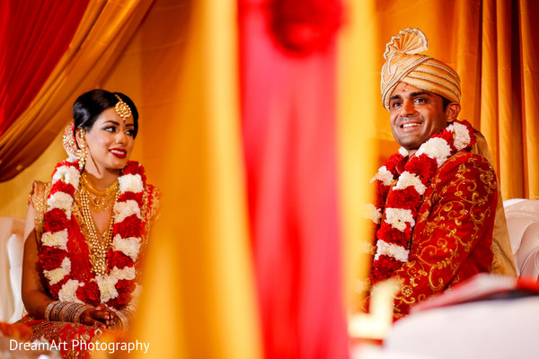 Lovely couple moment during the wedding ceremony.