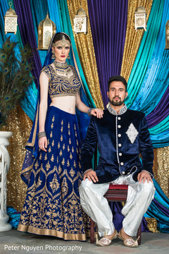 Blue and Gold Bridal Lengha Blue and Gold Bridal Lengha