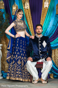 Blue and Gold Bridal Lengha Blue and Gold Bridal Lengha