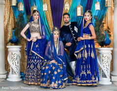 Blue and Gold Wedding Lengha Blue and Gold Wedding Lengha