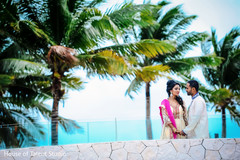 Indian Bride and Groom Portrait at Beachside Wedding Indian Bride and Groom Portrait at Beachside Wedding