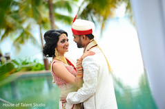 Indian Bride and Groom Beachside Portrait