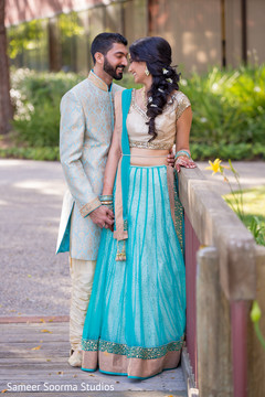 Sweet indian bride and groom couple portrait. Sweet indian bride and groom couple portrait.