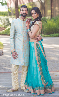 Indian bride and groom portrait. Indian bride and groom portrait.