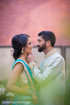 Dreamy portrait of indian couple. Dreamy portrait of indian couple.