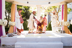 Indian Bride and Groom Indian Fusion Wedding Day Portrait Indian Bride and Groom Indian Fusion Wedding Day Portrait
