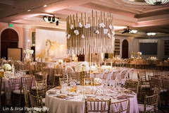 Floral and Decor at Indian Wedding Reception Ballroom Floral and Decor at Indian Wedding Reception Ballroom