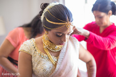 South asian bride getting ready