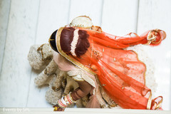 White wedding lengha with red veil White wedding lengha with red veil