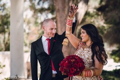 Indian Bride and Groom Wedding Day Portrait Indian Bride and Groom Wedding Day Portrait