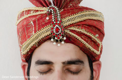 Indian groom red turban. Indian groom red turban.