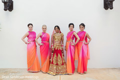 Indian bride with bridesmaids. Indian bride with bridesmaids.
