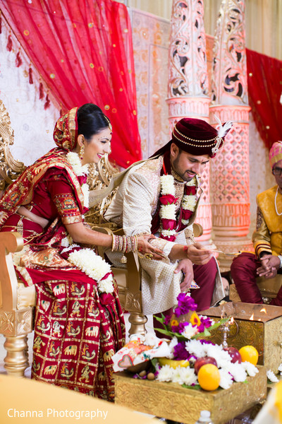 Indian Bride and Groom Ceremony Portrait