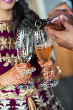 Indian Bride and Groom Champagne Toast Indian Bride and Groom Champagne Toast