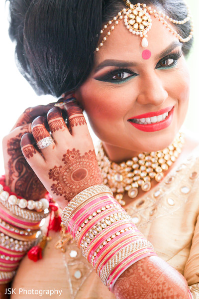 Indian bride getting ready