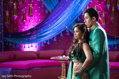 Beautiful indian bride and groom photoshoot during sangeet Beautiful indian bride and groom photoshoot during sangeet