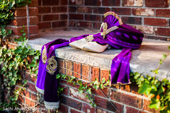 Groom's deep purple turban and white shoes. indian wedding shoes,indian groom fashion,indian groom turban,indian wedding outfits,indian groom