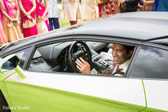 Indian groom in luxury car Indian groom in luxury car