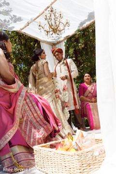 Indian bride and groom at the ceremony Indian bride and groom at the ceremony