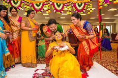 Bride's haldi ceremony. haldi,indian pre-wedding celebrations,indian bride