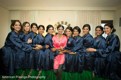 Bridesmaids in matching robes Bridesmaids in matching robes