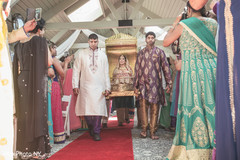 Beautiful bride carried in on a palanquin. Beautiful bride carried in on a palanquin.