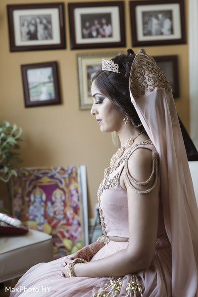 Indian princess bride getting ready.