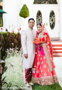 Indian bride and groom ready for wedding ceremony Indian bride and groom ready for wedding ceremony