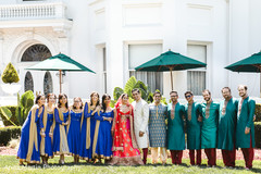 Bridesmaids and groomsmen portrait Bridesmaids and groomsmen portrait
