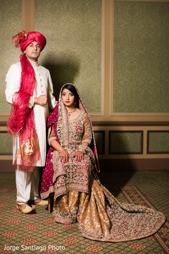 Indian Bride and Groom Wedding Day Portrait Indian Bride and Groom Wedding Day Portrait