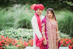 Indian Bride and Groom Wedding Day Portrait Indian Bride and Groom Wedding Day Portrait