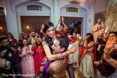 Bride and groom in the dance floor Bride and groom in the dance floor