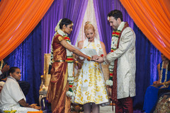 Maharani and groom during wedding ceremony Maharani and groom during wedding ceremony