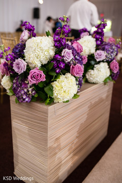 White and shades of purple floral decor White and shades of purple floral decor