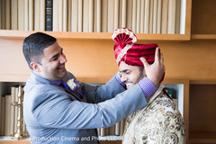 Groom getting his turban put on Groom getting his turban put on