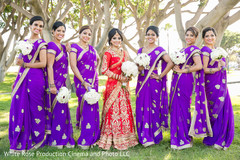 Bridesmaids purple saris Bridesmaids purple saris