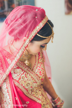 Red and gold embroidered wedding lengha. Red and gold embroidered wedding lengha.