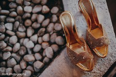 Lovely golden bridal high heels.