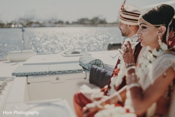 Maharani and Raja sailing after the ceremony.