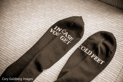 Groom's socks. Groom's socks.